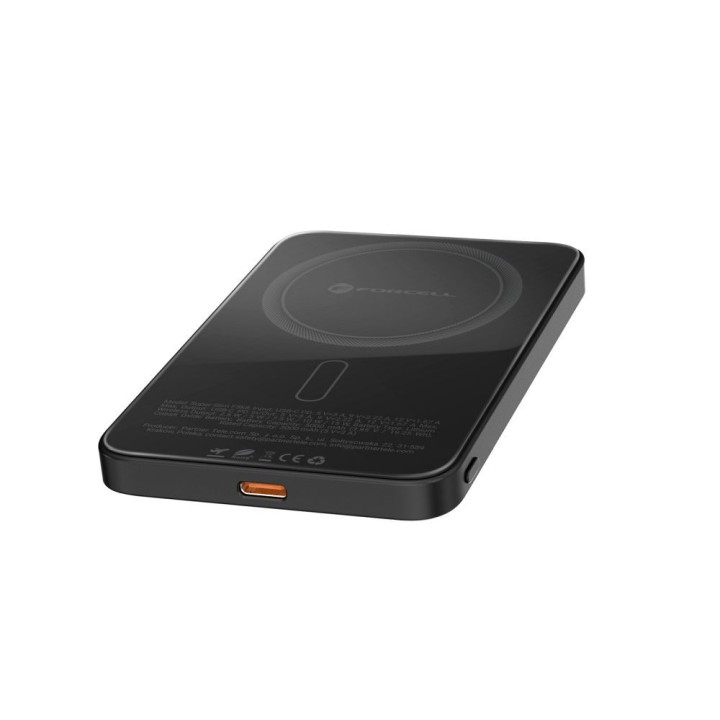 Повербанк, сумісний із MagSafe Forcell F-Energy SuperSlim F5K8 QC4.0 PD3.0 15W 5000 mAh, чорний 0INT