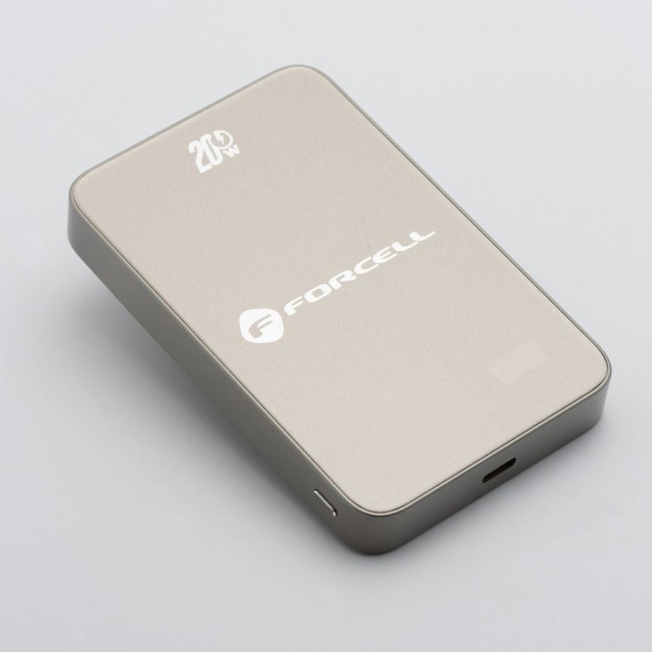 Повербанк, совместимый с MagSafe Forcell F-Energy SuperSlim F10K8 QC4.0 PD3.0 15W 10000 mAh, пустынный титан 0INT