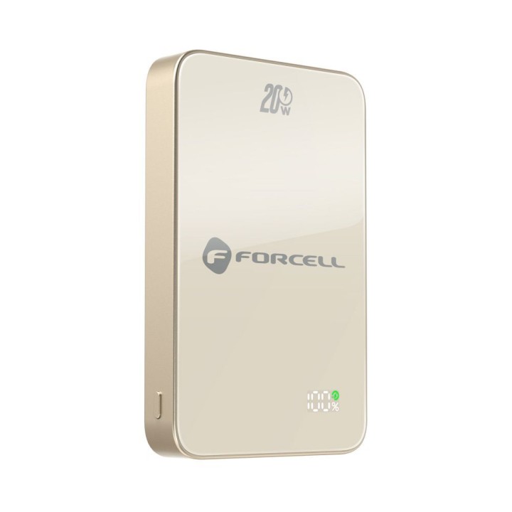 Повербанк сумісний з MagSafe Forcell F-Energy SuperSlim F10K8 QC4.0 PD3.0 15W 10000 mAh титановий пустельний 0INT
