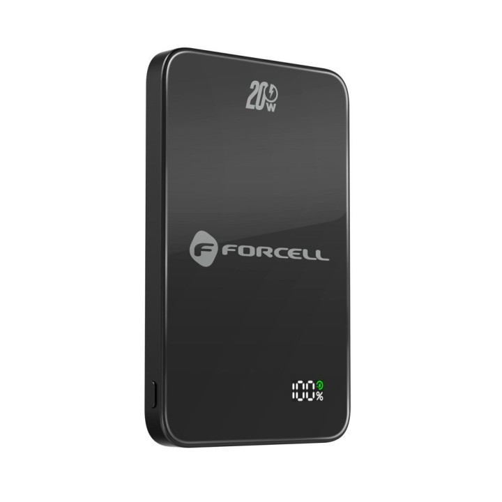 Повербанк сумісний з MagSafe Forcell F-Energy SuperSlim F5K8 QC4.0 PD3.0 15W 5000 mAh чорний 0INT