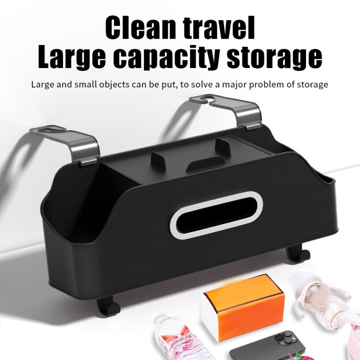 Car organizer for front seats with compartments OXFORD black