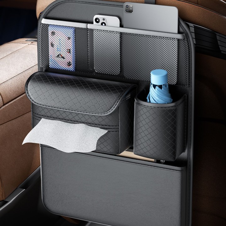 Organizer car for seats front with compartments D03 black