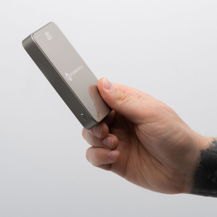Повербанк сумісний з MagSafe Forcell F-Energy SuperSlim F10K8 QC4.0 PD3.0 15W 10000 mAh титановий пустельний 0INT