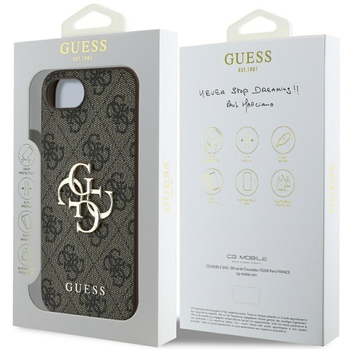 GUESS чохол для IPHONE 16e (SE 4 2025) GUHCPSE44GMGBR (4G PU Big Logo) коричневий