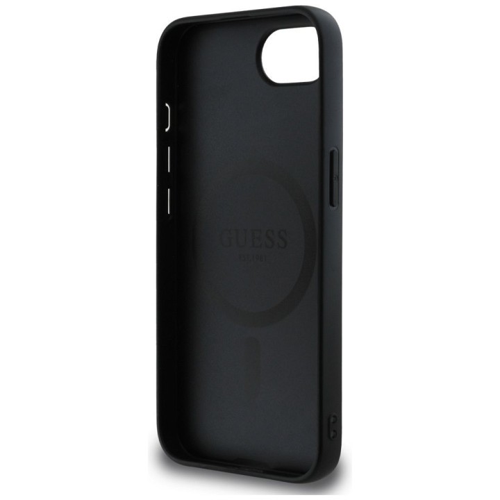 GUESS чехол для IPHONE 16e (SE 4 2025) совместимый с MagSafe GUHMPSE4P4SM4MK (PU 4G Small 4G and Classic) черный