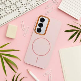 Чехол для Samsung A36 Frame Mag Cover совместимый с MagSafe пудрово-розовый