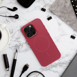 Case for iPhone 15 PRO Frame Mag Cover compatible with MagSafe magenta