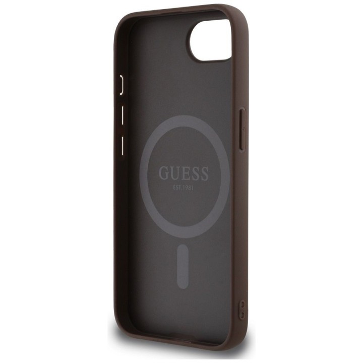 GUESS чохол для IPHONE 16e (SE 4 2025) сумісний із MagSafe GUHMPSE4P4TDPW (PU 4G RingTriangle Logo) коричневий