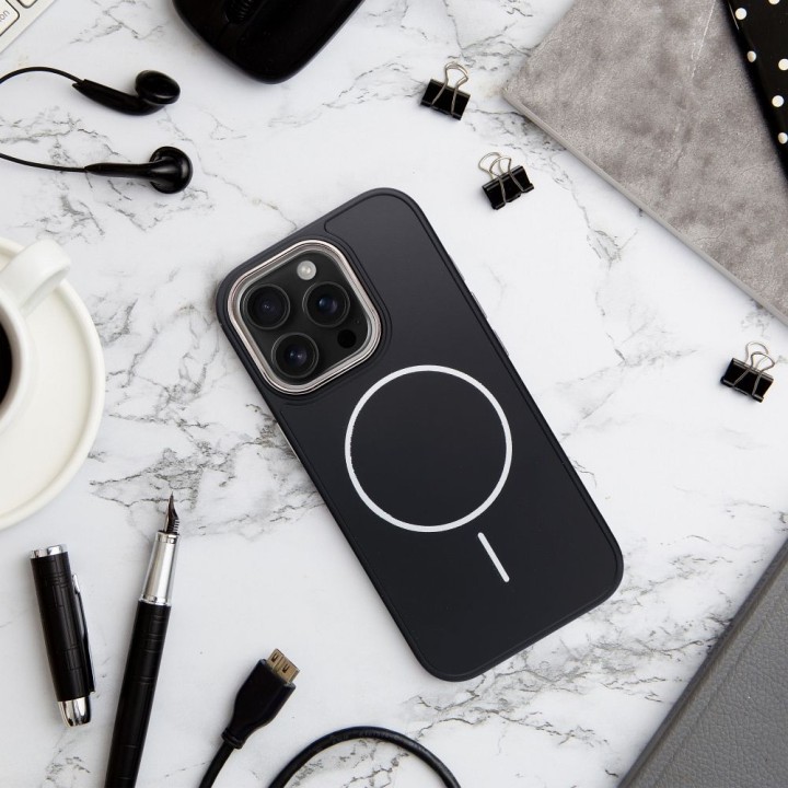 Чохол для iPhone 16 PRO MAX Frame Mag Cover сумісний з MagSafe чорний