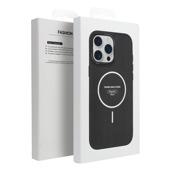 Etui na iPhone 15 PRO Frame Mag Cover zgodne z MagSafe czarne