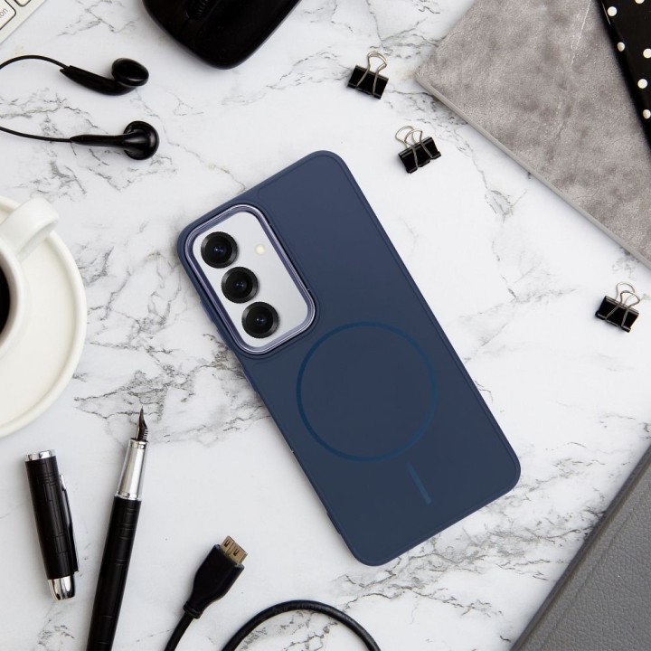 Etui na Samsung A56 Frame Mag Cover zgodne z MagSafe granatowe