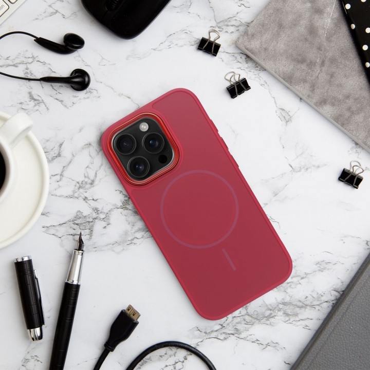 Чехол для iPhone 13 MINI Frame Mag Cover совместимый с MagSafe magenta