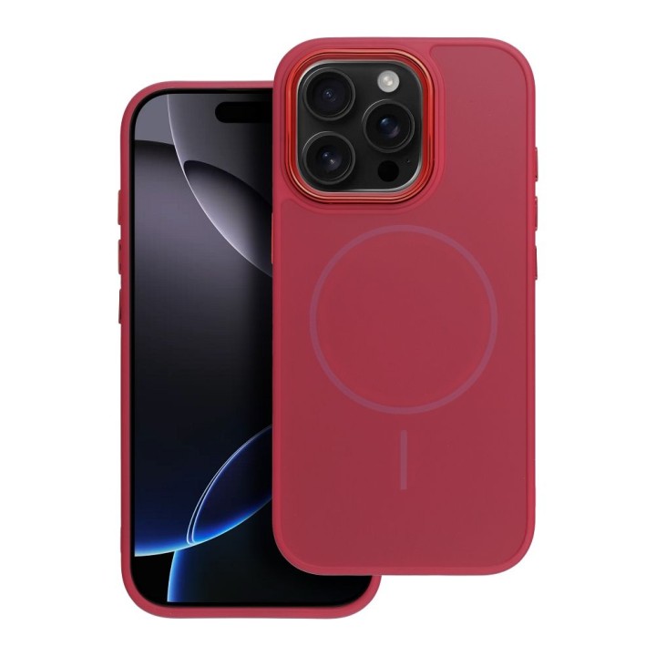 Case for iPhone 12 Frame Mag Cover compatible with MagSafe magenta