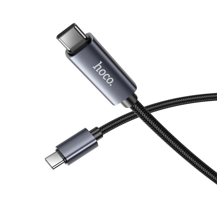 Кабель USB C — USB C Hoco 3A 60W з дисплеєм 1 m X112 чорний