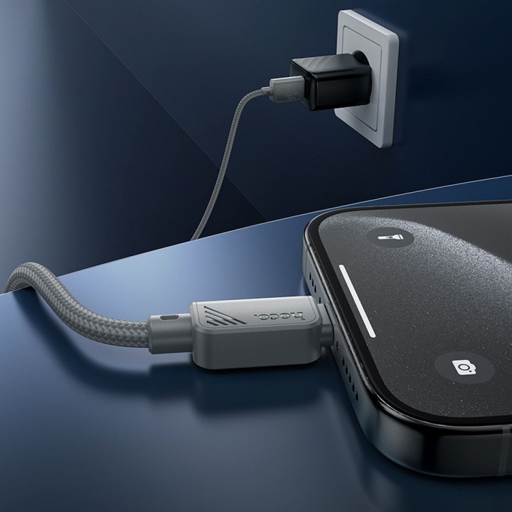 Кабель USB-A – USB-C Hoco 3A 1 m X113 сірий