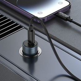 Car charger Hoco USB C QC3.0 PD 30W + USB-C to Lightning cable Z57 grey