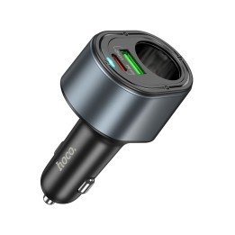 Car charger Hoco USB A + USB C + gniazdo lighter PD QC3.0 3A 35W Z56 black