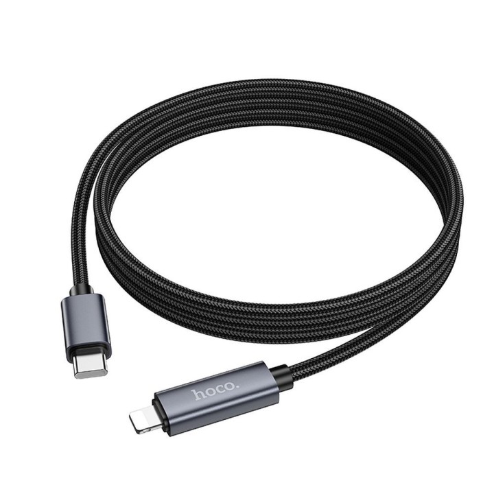 USB-C to Lightning cable Hoco PD 27W with display 1 m X112 black