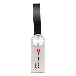 USB flash drive 64GB USB 3.2 Gen 1 (USB A) Forcell F-Data Metal silver