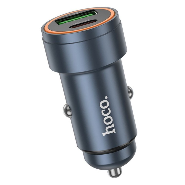 Автомобильное зарядное устройство Hoco USB A + USB C QC3.0 PD 3A 30W Z57A серое