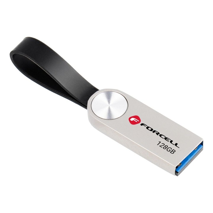 USB flash drive 128GB USB 3.2 Gen 1 (USB A) Forcell F-Data Metal silver