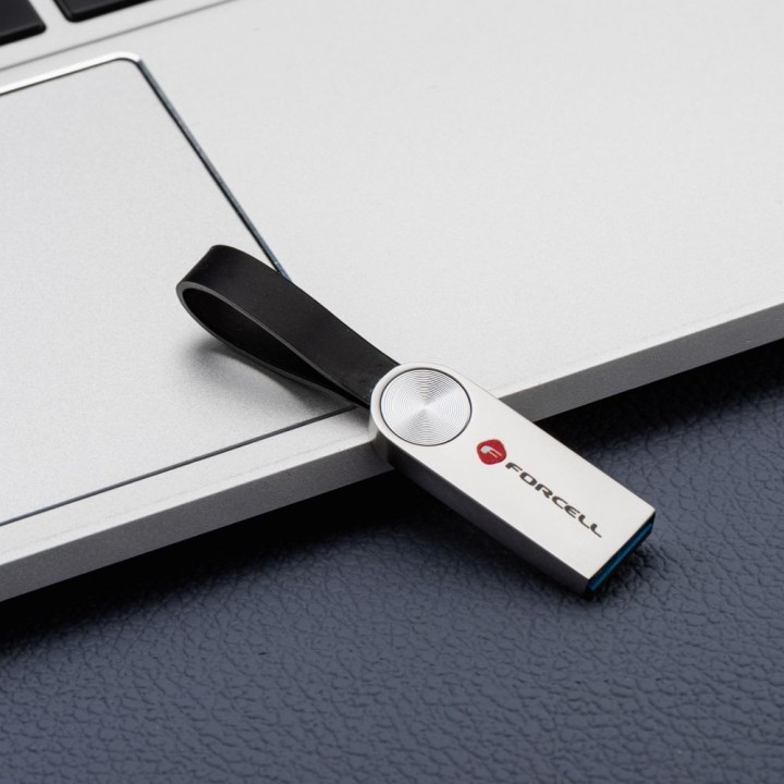 USB flash drive 128GB USB 3.2 Gen 1 (USB A) Forcell F-Data Metal silver
