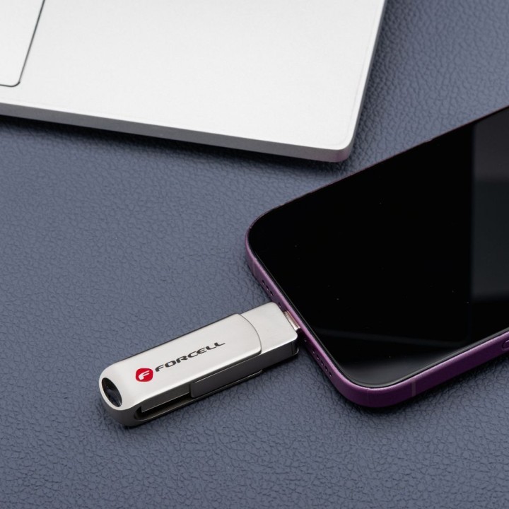 Флешка 32GB USB 3.2 Gen 1 (USB A) Forcell F-Data Метал срібляста