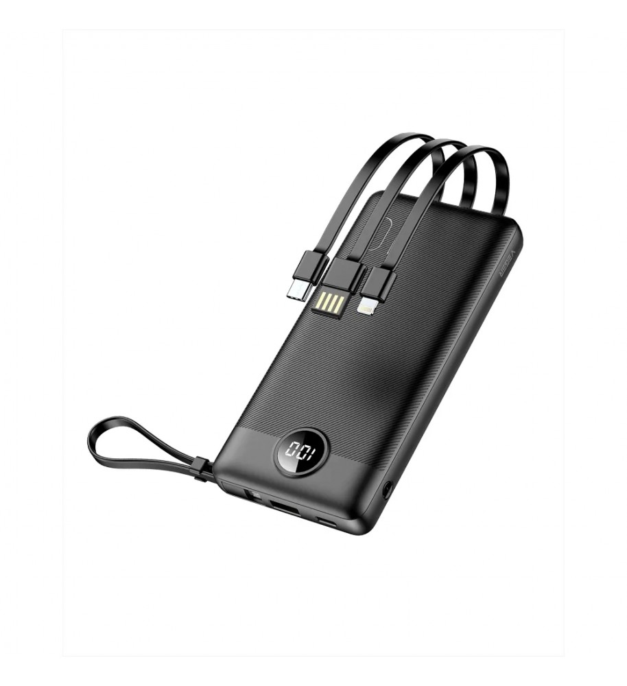 Bateria zewnętrzna (POWER BANK) VEGER C10 - 10 000mAh (Micro + Typ C + Lightning 8-pin) czarny (W1116)