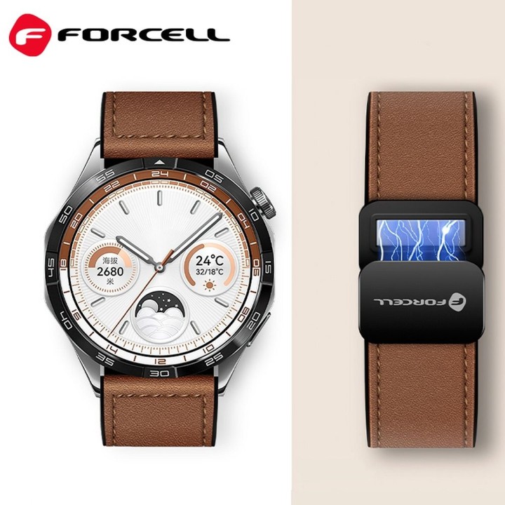 Strap for Samsung Galaxy Watch Forcell F-Design FS20 magnetic eco-leather 22 mm black
