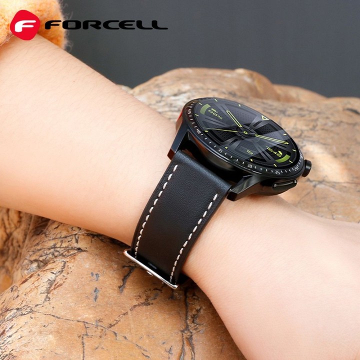 Strap for Samsung Galaxy Watch Forcell F-Design FS21 holes eco-leather 20 mm black