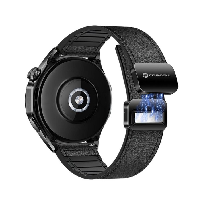 Strap for Samsung Galaxy Watch Forcell F-Design FS20 magnetic eco-leather 22 mm black
