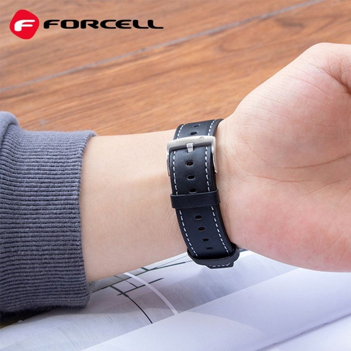 Strap for Samsung Galaxy Watch Forcell F-Design FS21 with holes, eco-leather 20 mm black