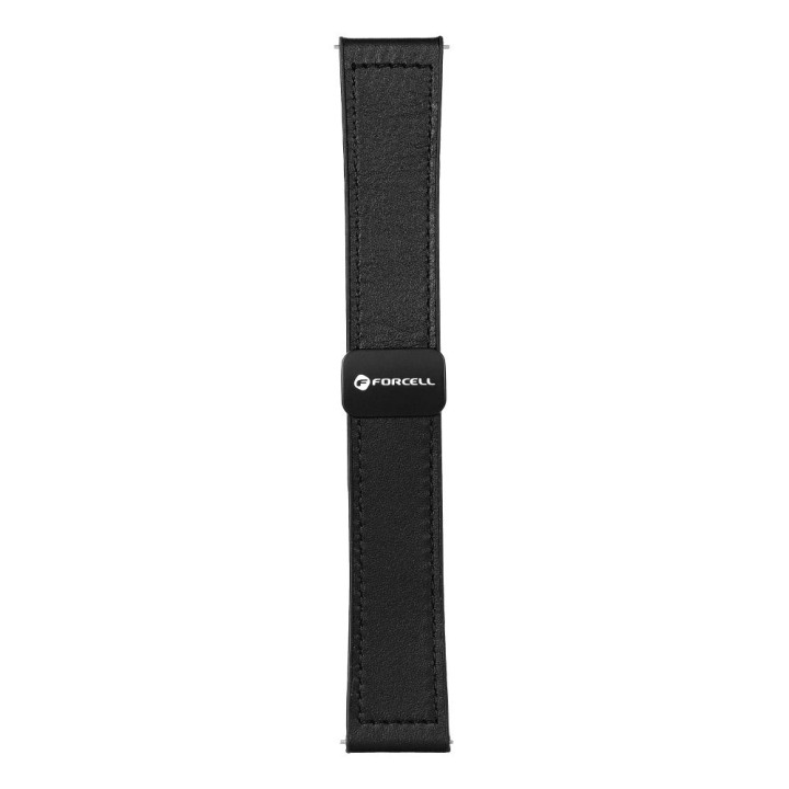 Strap for Samsung Galaxy Watch Forcell F-Design FS20 magnetic, faux leather 20 mm black