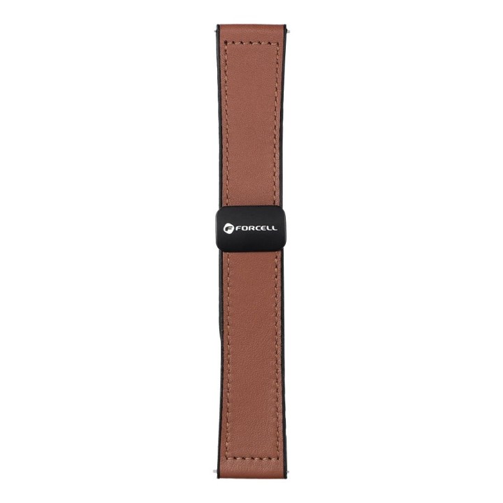 Pasek do Samsung Galaxy Watch Forcell F-Design FS20 magnetyczny skóra ekologiczna 20 mm brązowy
