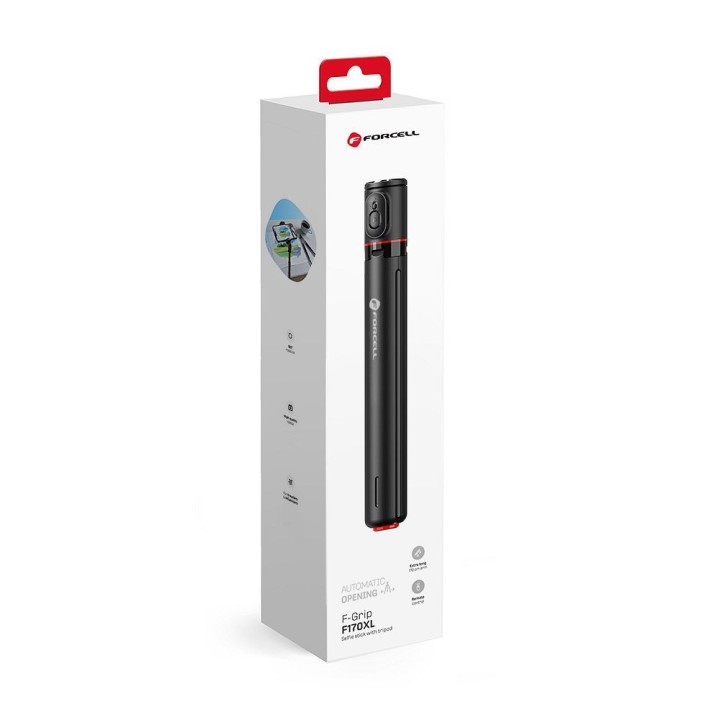 Selfie stick Forcell F-Grip F170XL tripod автоматичний з пультом бездротовим чорний