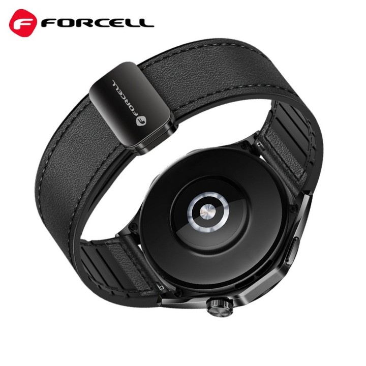 Strap for Samsung Galaxy Watch Forcell F-Design FS20 magnetic eco-leather 20 mm brown