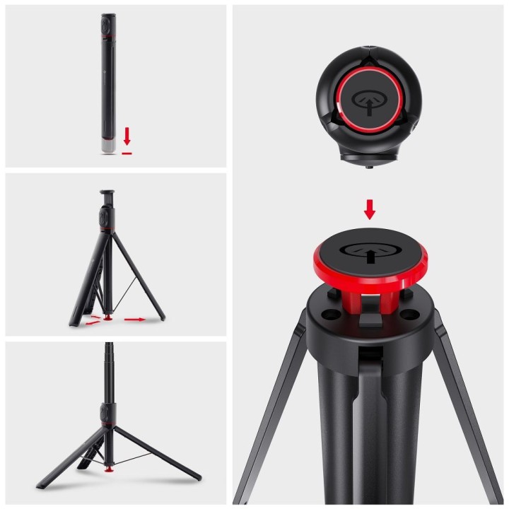 Selfie stick Forcell F-Grip F170XL tripod automatic with remote control wireless black