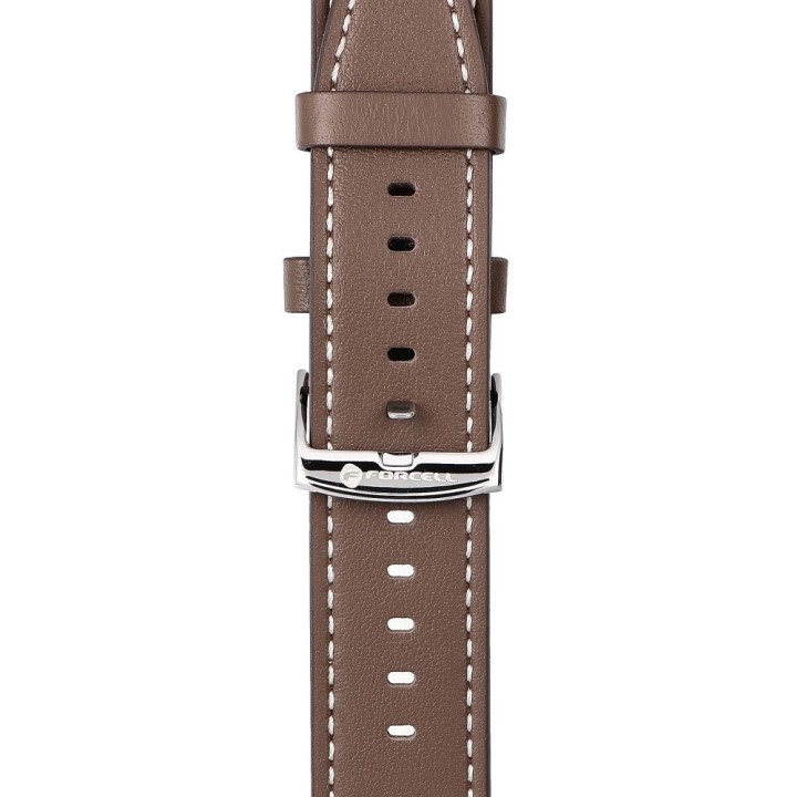 Strap for Samsung Galaxy Watch Forcell F-Design FS21 with holes, eco-leather 20 mm brown