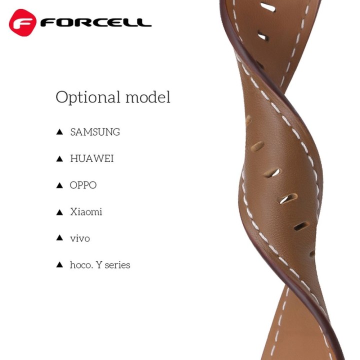 Pasek do Samsung Galaxy Watch Forcell F-Design FS21 dziurki skóra ekologiczna 22 mm czarny