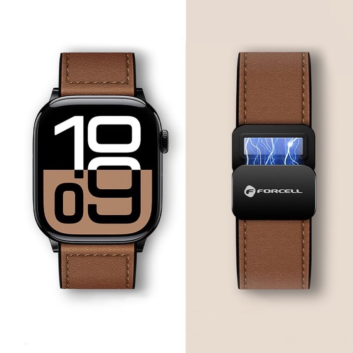 Strap for Apple Watch Forcell F-Design FA21 magnetic, faux leather 42 / 44 / 45 / 49 mm black