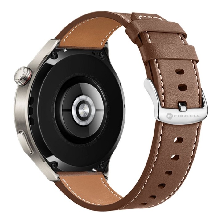 Strap for Samsung Galaxy Watch Forcell F-Design FS21 with holes, eco-leather 22 mm brown