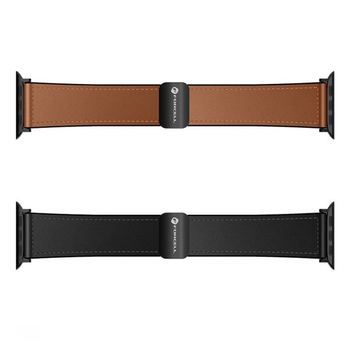 Strap for Apple Watch Forcell F-Design FA21 magnetic, faux leather 42 / 44 / 45 / 49 mm brown