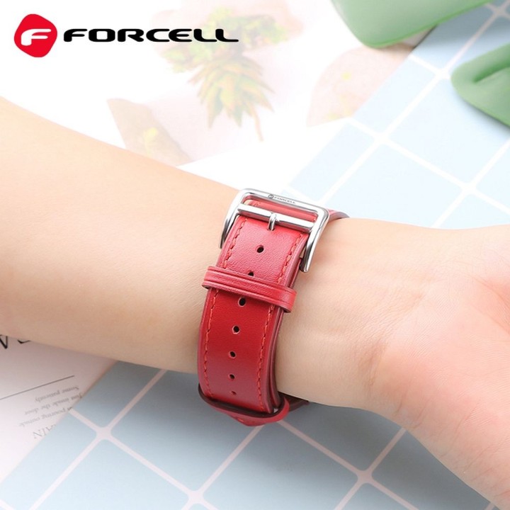 Strap for Apple Watch Forcell F-Design FA20 with holes, eco-leather 38 / 40 / 41 mm red
