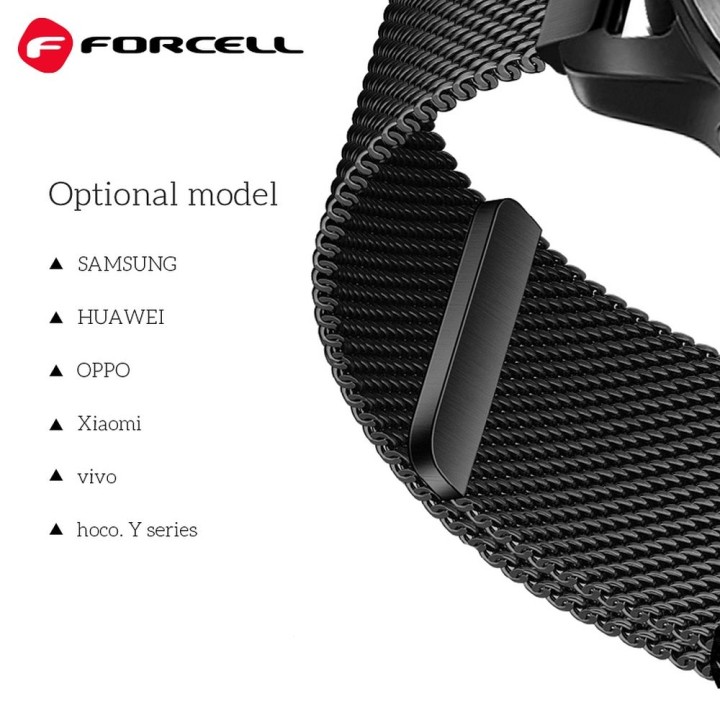 Strap for Samsung Galaxy Watch Forcell F-Design FS11 magnetic steel 20 mm silver