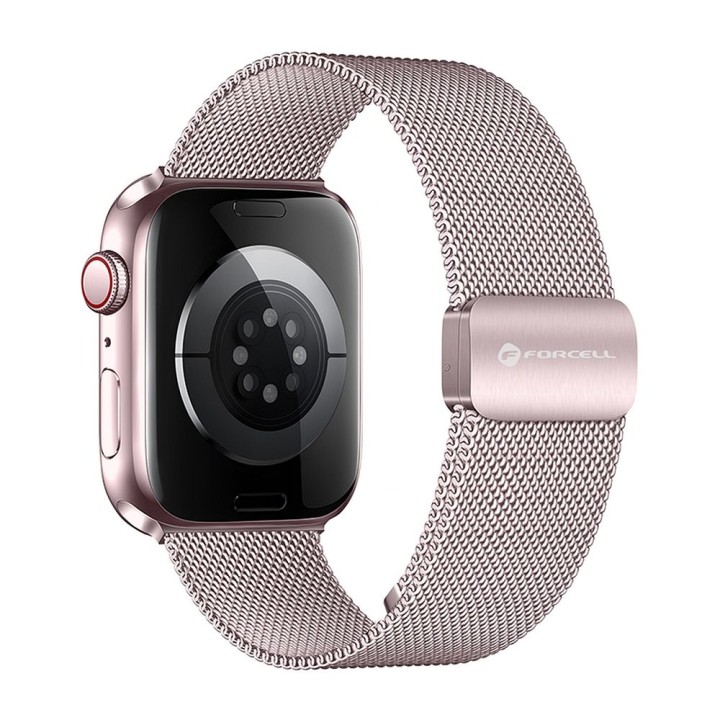 Ремінець для Apple Watch Forcell F-Design FA14 магнітний, сталь 42 / 44 / 45 / 49 mm рожевий