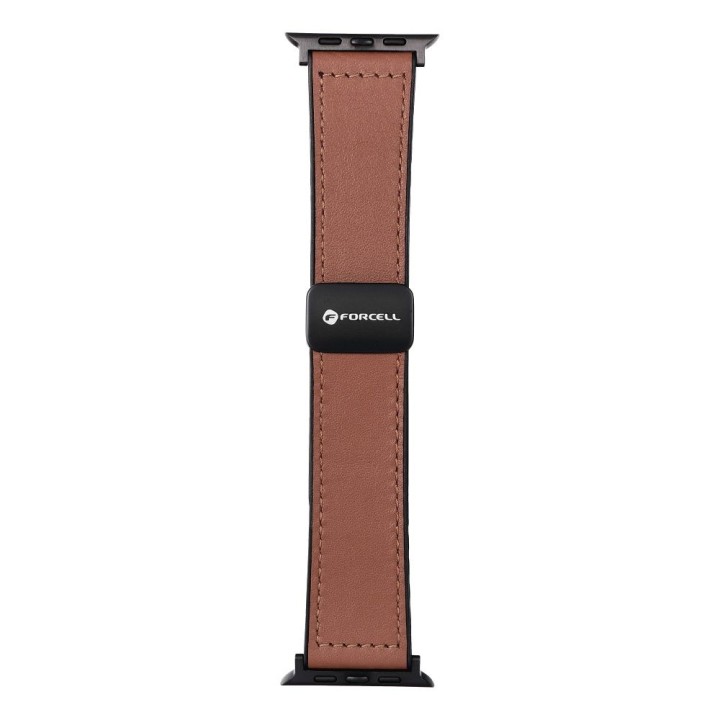 Strap for Apple Watch Forcell F-Design FA21 magnetic, faux leather 42 / 44 / 45 / 49 mm brown