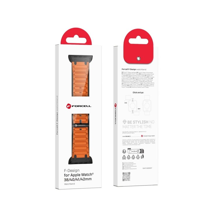 Strap for Apple Watch Forcell F-Design FA06 holes silicone 38 / 40 / 41 mm orange
