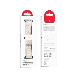 Strap for Apple Watch Forcell F-Design FA06 with holes, silicone 42 / 44 / 45 / 49 mm white