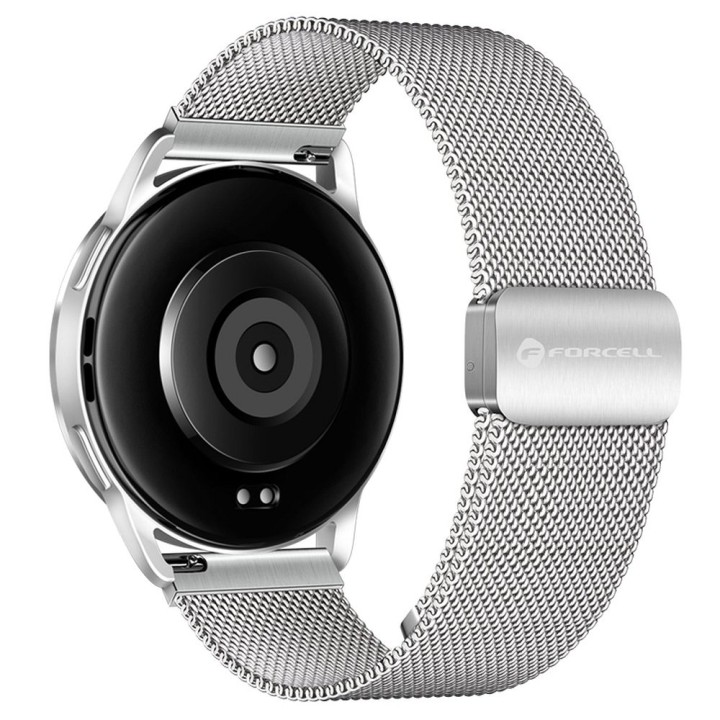 Strap for Samsung Galaxy Watch Forcell F-Design FS11 magnetic steel 20 mm silver