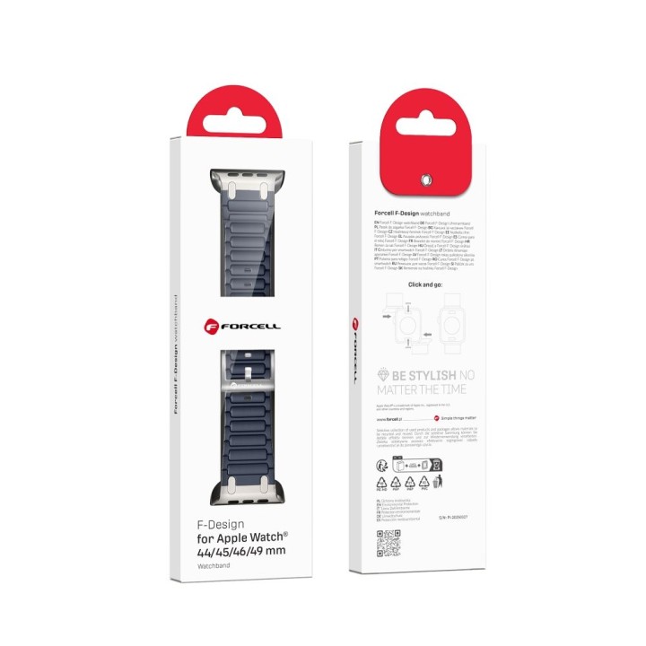 Strap for Apple Watch Forcell F-Design FA06 holes silicone 42 / 44 / 45 / 49 mm blue
